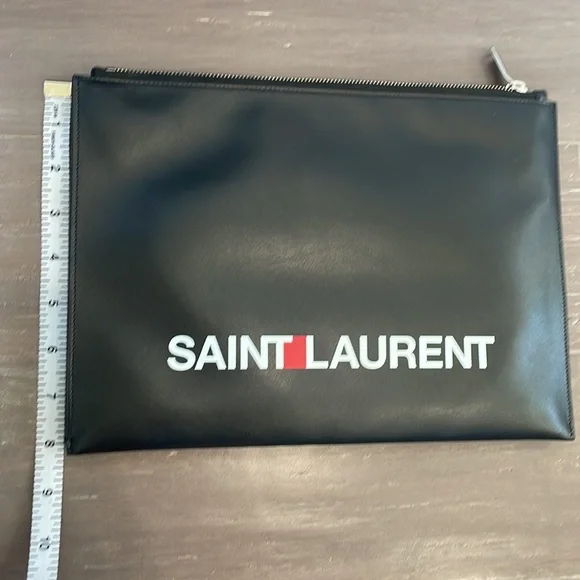 ** RARE** YSL Saint Laurent Pad Rider Sport in black leather clutch - Picture 7 of 8